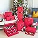 [16 Inch Tall Nutcracker and Figurine Collectibles Storage Boxes] - Large Ornament Bag for Holiday Decor Storage - Great for Storing 9 Carolers, Santa Figure, or Nut Cracker Ornaments