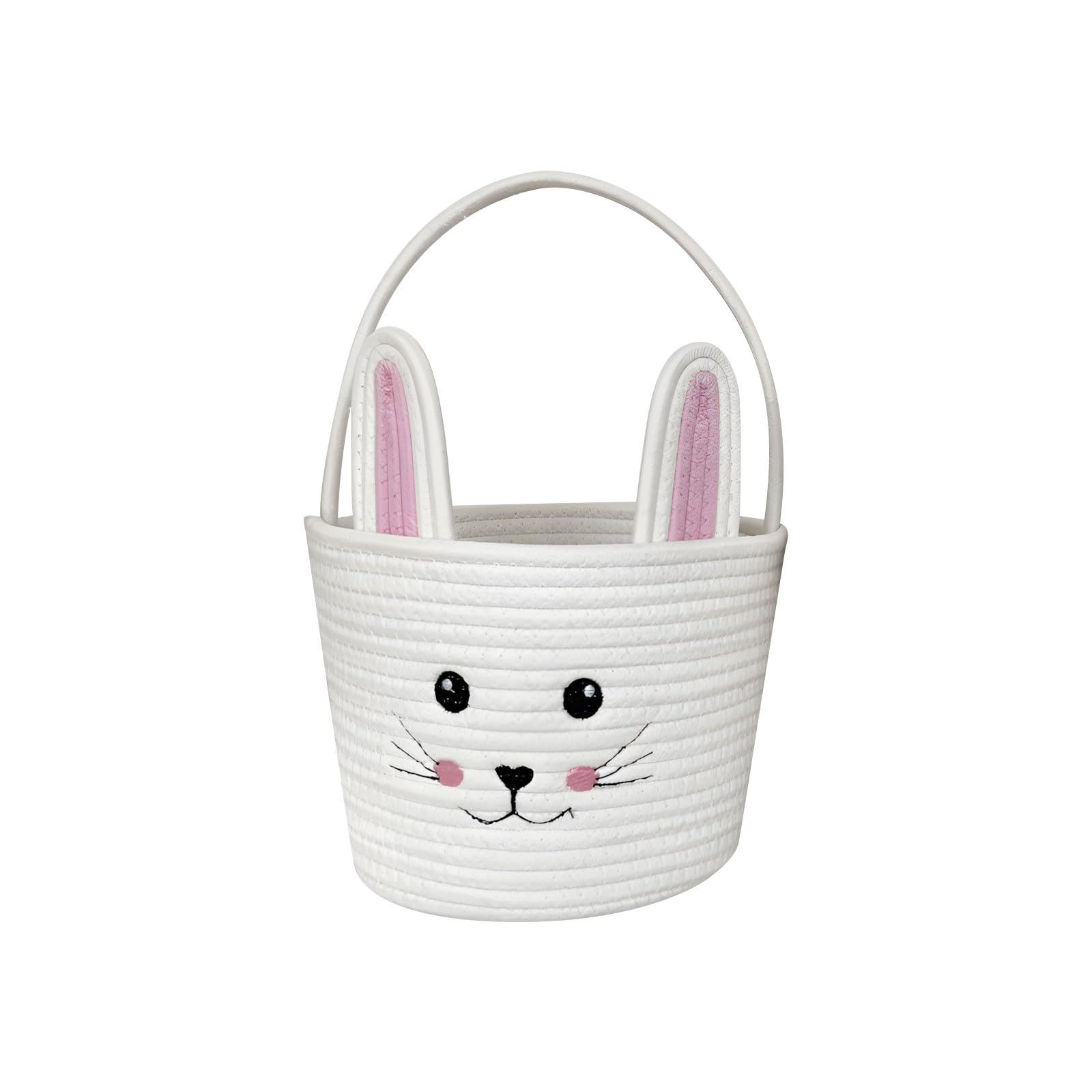 Kalttoy A Celebration Basket With Handle Cotton Woven Storage Bin For Treats Gifts Nd Home Decor Lovely Lagomorph Woven Basket