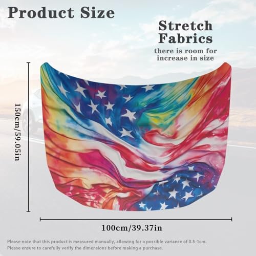 Image of USA Flag Hook Covers for Cars Waterproof UV-Resistant Engine Protection Cover Elastic Band Fixation Fits Most Cars