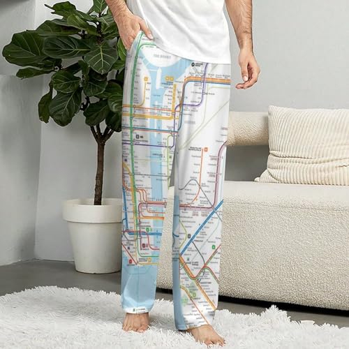 New York Subway Map Women’s Soft Pajama Lounge Pants Sleepwear Sleep Pant Straight Fit For Men4