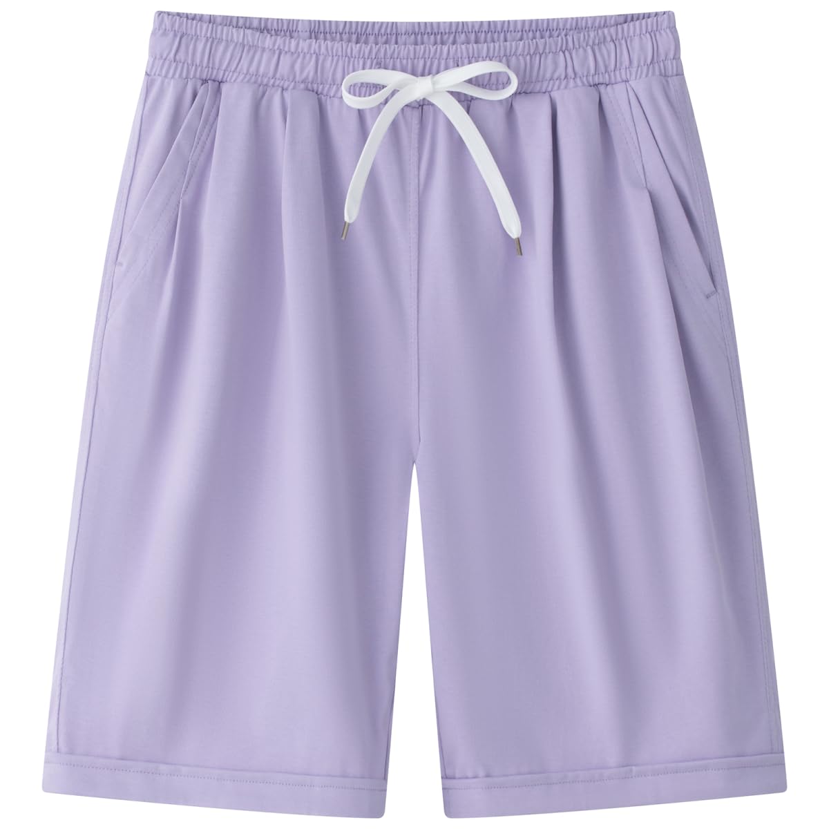 Msmsse Women's Bermuda Shorts with Pockets Cotton Knee Length Casual Long Shorts for Athletic Walking Workout