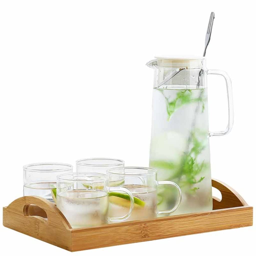 Carafe à eau en verre nordique grand format avec ensemble de tasses élégantes