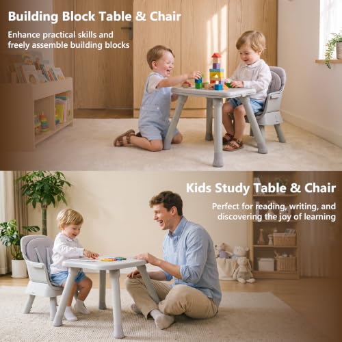 Image of INFANS 8-in-1 Baby High Chair, 10 Months+, Convertible Highchair, Polypropylene, Grey, 10x10x10 cm, 2 kg, 10 kg Weight Capacity, Portable, Assembly Required