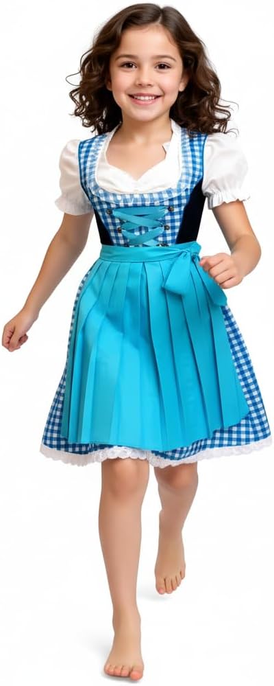 German Dress Girls Dirndl Bavarian Dirndl Oktoberfest Children Dress Size 2T,4T,6,8,10,12