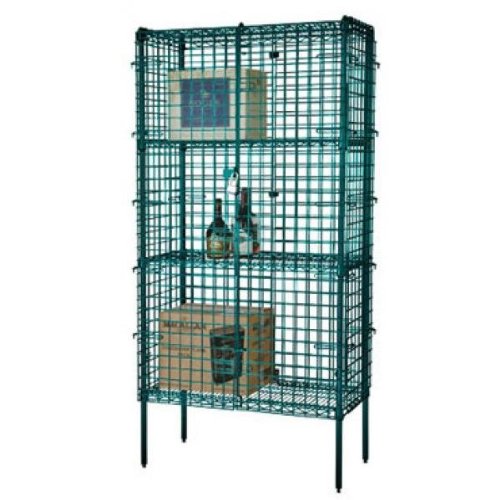 24 in. W x 36 in. L x 63 in. H Epoxy Security Cage - Green