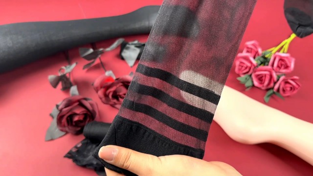 Watch Silk Thigh High Stocking for Women Lace Silicone Satin on Amazon Live