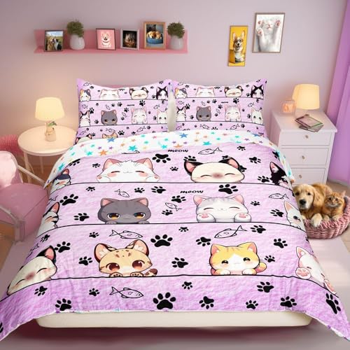 Housse de couette chat pour tout-petit pour simplifier le coucher des enfants
