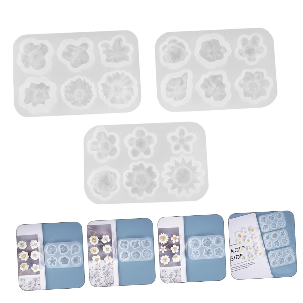 6piezas Moldes De Para Flores Forma De Margarita Perfectos Para Decoraciones Jabones Artesanales y Personalizados