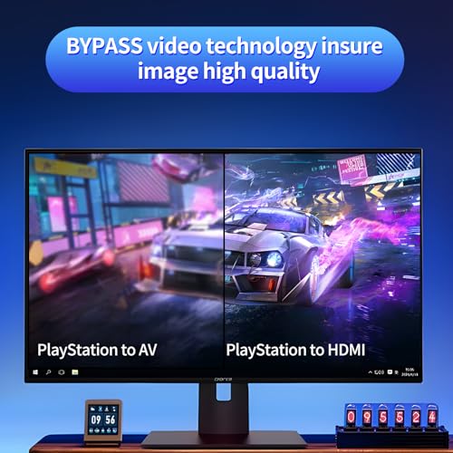 Image of PS2 to HDMI Adapter - PS2 HDMI Converter Cable for PlayStation 2 /PS1 /PS3,True YPbPr HD Signal Output, Support 4:3 /16:9 Screen,USB Cable as Power