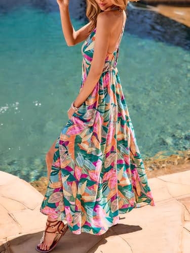 CUPSHE Womens Summer Maxi Dress 2025 Sleeveless Long Sundresses Spaghetti Strap Flowy Boho Beach Vacation Dress3