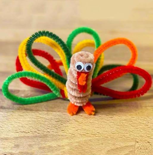 Image of 100Pcs Pipe Cleaners Craft Set | Chenille Stem Fuzzy Sticks DIY Craft Supplies for Art Projects Activities, Decorations, Flower Making, Modeling & Sculpting(Multi color)
