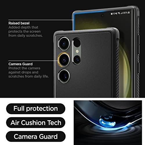 Image of Spigen Rugged Armor Designed for Galaxy S23 Ultra Case (2023) [Military-Grade Protection] - Matte Black