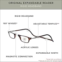 Vista 21 de Clic Lentes de lectura magnéticos para hombres o mujeres, lectores de computadora, originales expandibles (M-XL, negro, aumento de 1.75)