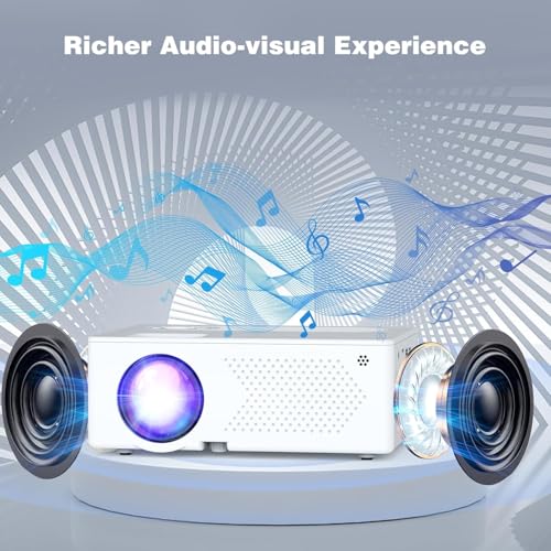 Beamer, Mini Beamer Tragbarer, Full HD 1080P unterstützt Projektor, 50%-100% Zoom, Bluetooth...