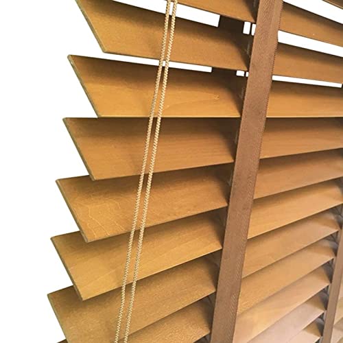 KGUDYS Stores en Bois Massif Naturel, Stores horizontaux à lamelles de 50 mm, Stores vénitiens ombragés, Stores filtrants intérieurs et extérieurs, Protection de la Vie privée,WxH-90x120cm/35.5x47in