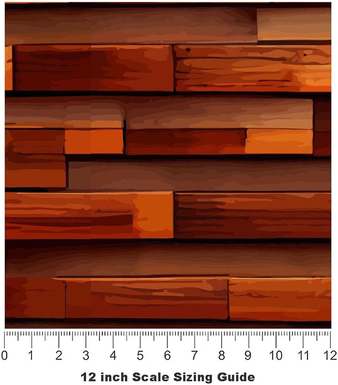 Rwraps Horizontal Strip Parquet Uneven Chestnut Gloss Vinyl Film Wrap 59in x 30ft Vinyl Vehicle Car Film Sheet Roll