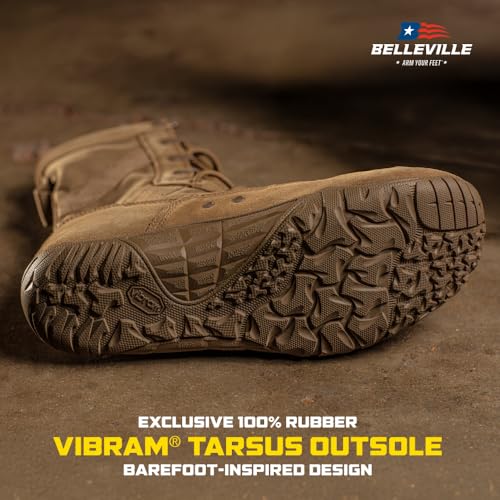 TACTICAL RESEARCH Mini-Mil TR105 8" Tactical Boots for Men - Minimalist Military Boots - Army/Air Force OCP ACU Coyote Brown Leather with Low Drop & Slip-Resistant Vibram Tarsus Outsole3