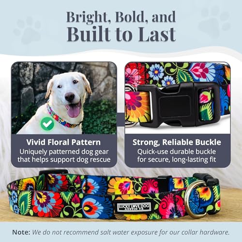Lucky Love Dog - Adjustable Dog Collar with Easy Click Buckle for Medium, Durable, & Comfortable for Male & Female Dogs, Pet Collar for Puppies & Adult Dogs - Blackbird, Medium by Lucky Love Dog - Image 3