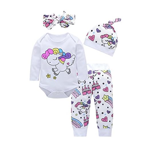 K-youth Conjuntos Bebe Niña Navidad Estampado Animal Body Bebe Manga Larga Monos Mameluco Ropa Bebe Recien Nacido Niño Invierno Tops + Pantalones + Sombrero + Venda de Pelo (Rosa, 0-6 Meses)
