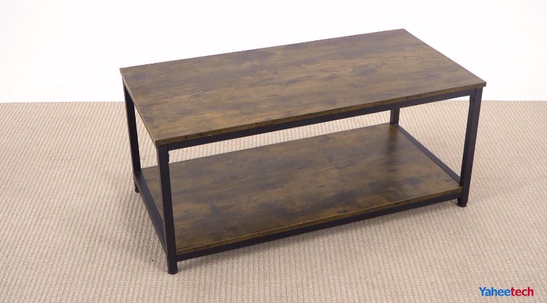 Amazon.com: Yaheetech 2-Tier Coffee Table, Industrial Wood Coffee