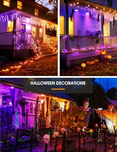 Image of L LOHAS LED Orange Purple Halloween Flood Light Bulbs, 4 Pack