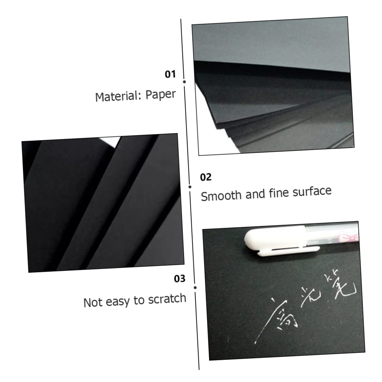 Papier à Dessin Noir 100 Pièces pour Garçon et Filles, Écriture et Peinture