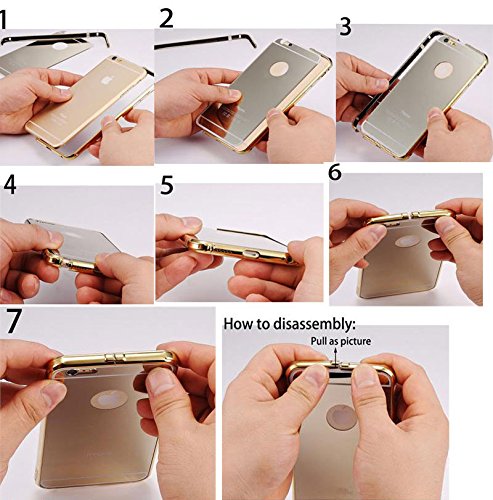 For Funda iPhone 5 5s Case Funda, Roybens Luxury Metal Air Aluminum Bumper Detachable + Mirror Hard Back Case Funda 2 in 1 Cover Ultra-Thin Frame For Apple Funda iPhone 5 5s - Retail Packaging(Gold)