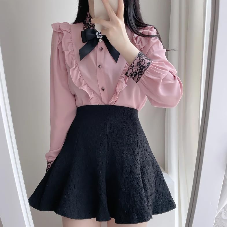 Camisas formales con pajarita para mujer