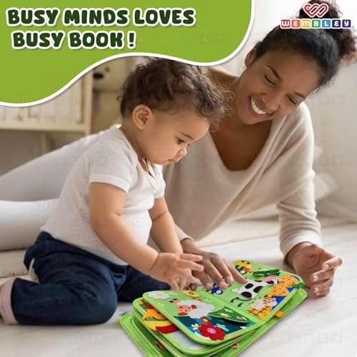 Image of Wembley Busy Bag Design - Educational Activity Binder for Toddlers 1-3 Years | Soft Felt Sensory Busy Book for Kids | Fine Motor Skill Development & Learning Toy | Birthday Gift - Farm Theme