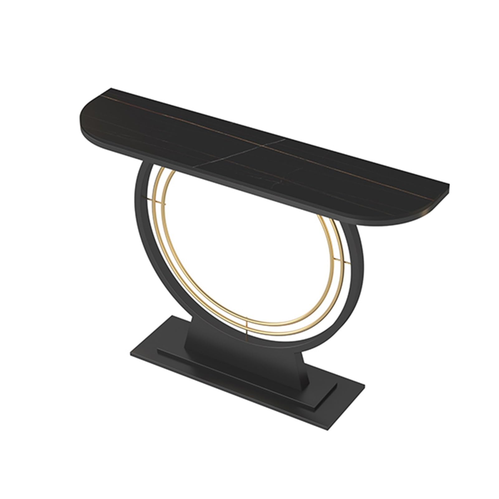 Mesa consola estrecha rústica de madera con estantes para la entrada de casa