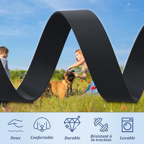 QRDA Dog Collar and Lead Set Blue-Black Personalized Collar Adjustable Tactical Belt for Small Dogs Medium Large Dogs L - Image 4