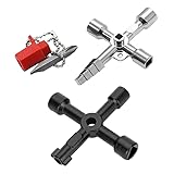 llave universal contadores agua Calidad resistente y duradera: la llave de armario universal está hecha de aleación de zinc resistente, que es a prueba de óxido, estable y duradera. El acabado de alta calidad garantiza una larga vida útil incluso con un uso intensivo. Gracias a la superficie lisa, la llave de 4 bordes es agradable en la mano y ofrece una aplicación fiable en cualquier momento en el hogar.