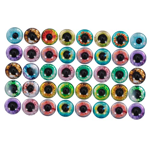 Veemoon 50 Piezas Parches de Vidrio Forma Hemisférica Ojo de para Joyería DIY Accesorios Manualidades