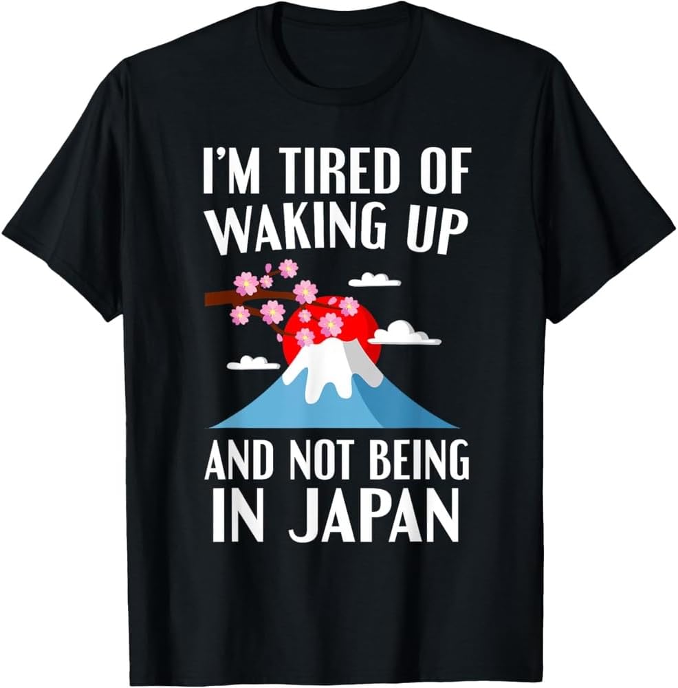 Amazon | 日本 愛 Tシャツ 英語 メッセージ プリント 富士山 桜