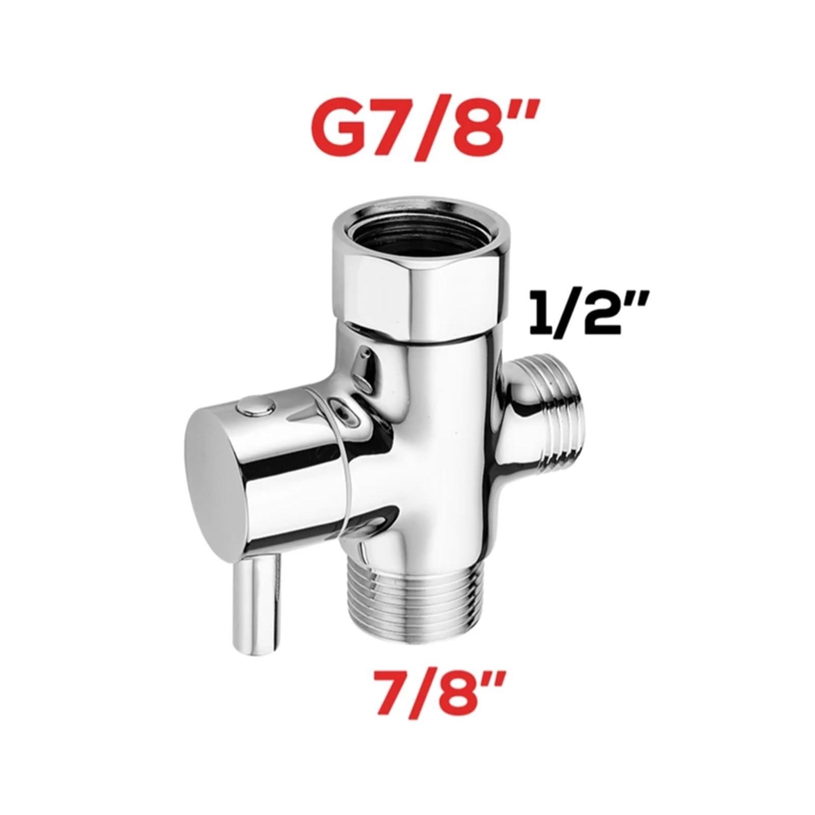 Chromowany zawór prysznicowy 3-drogowy adapter T