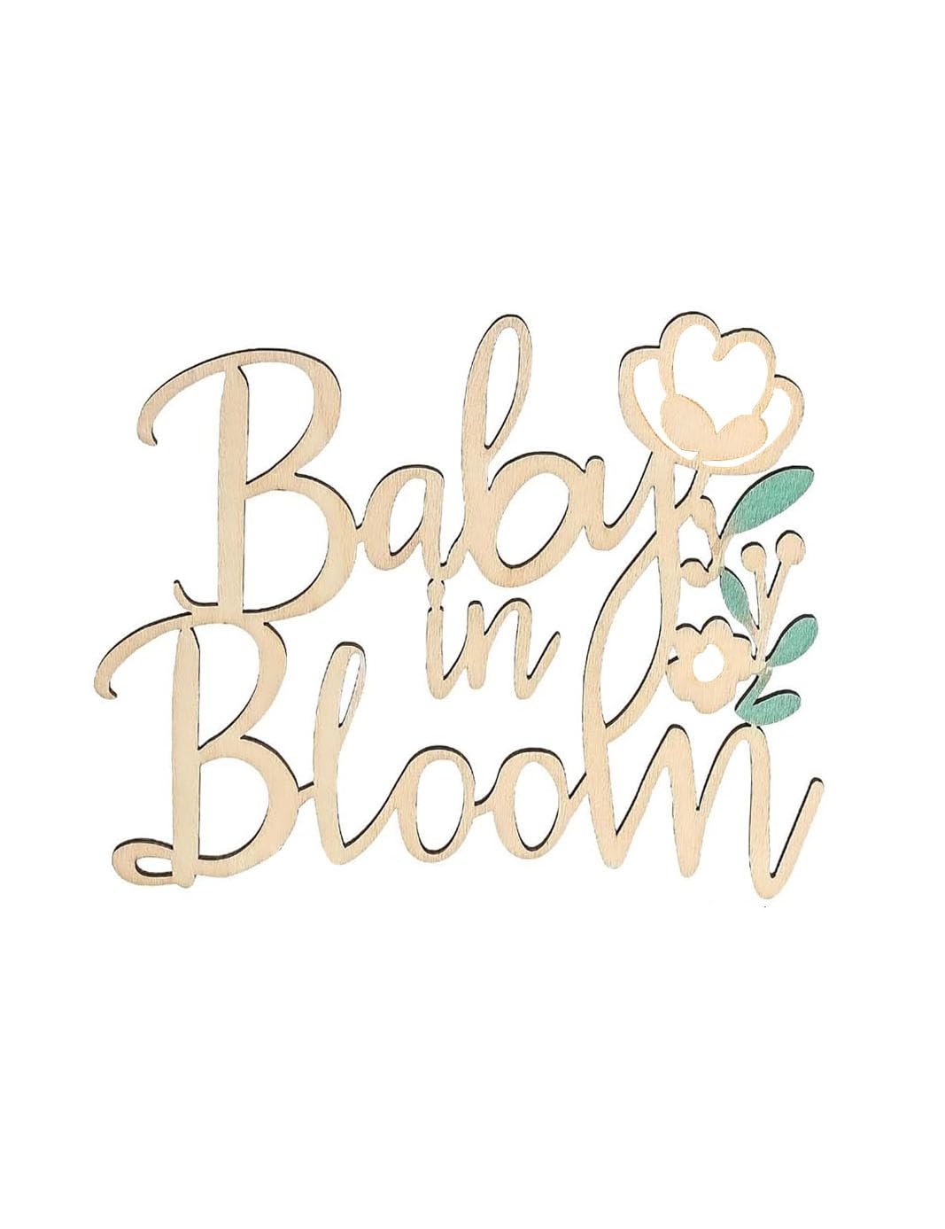 Mjzfxg Men's Wood Color Wooden Baby In Bloom Sign For Backdrop,Baby Shower Party Sign,Wooden Boys And Girls For Happy Birthday Anniversary Party Wall Decorations Supplies