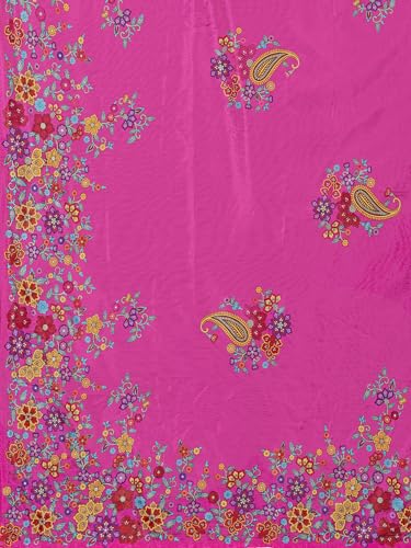 Image of PURVAJA Women's Chinon /Art Silk Semi-Stitched Lehenga choli