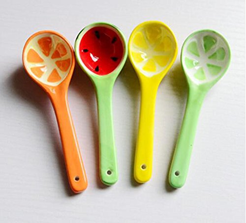 Fablcrew Creatieve keramische lepel Cartoon Watermeloen lepel Thee Lepels Dessert Lepels Kind Servies - Image 4