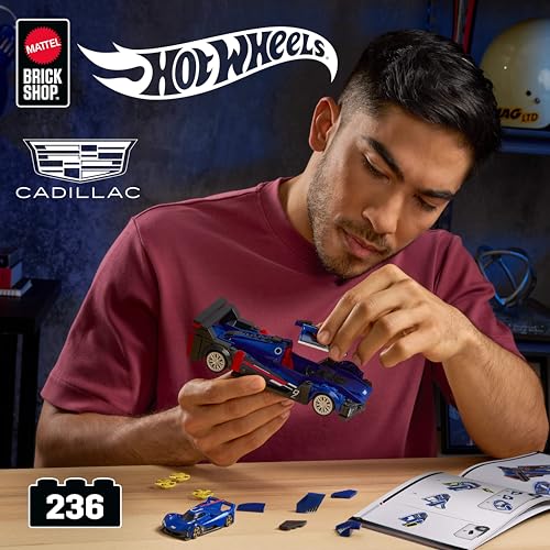 ​Mattel Brick Shop Hot Wheels Speed Serie Bauset, Cadillac Project GTP Hypercar mit 236 Teilen… – Ansicht 2