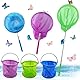 katmerio 3 Stück Teleskop-Schmetterlingsnetz für Kinder, Teleskop Kinder Kescher mit 3 Eimern, Fischernetz, Kescher Schmetterlinge für Kinder Geeignet, Kleinen Fischen, Outdoor, Strand