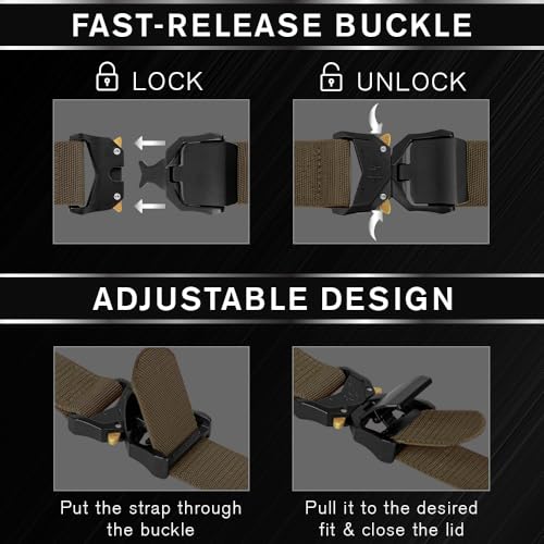 Image of TECEUM Tactical Belt - Heavy-Duty & Quick Release - Military, Work, Rigger, Duty & Utility Belt for Men