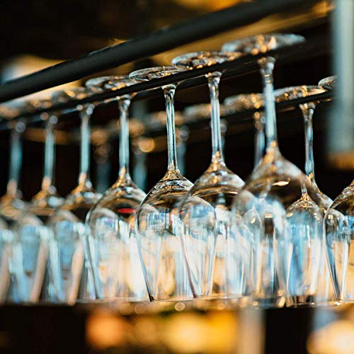Matilodi Wine Glass Rack - Under Cabinet Stemware Wine Glass Holder - Wine Glasses Storage Hanger Metal Organizer For Cabinet Kitchen Bar (Black, 4 Rows 1 Pack) #TOP6
