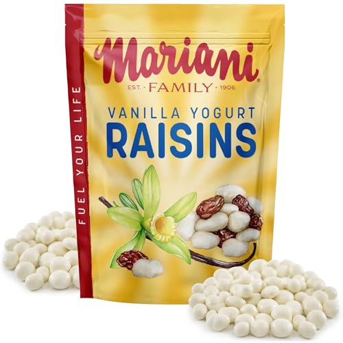 Image of Mariani Vanilla Yogurt Covered Raisins 7oz Resealable Bag - Sweet & Creamy Snack, Real California Raisins, Kosher Certified, On-the-Go Treat, Gluten-Free, Non-GMO