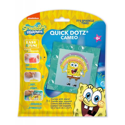 DIAMOND DOTZ Bob Esponja - Kits de pintura de diamante arco-íris para adultos - Kits de arte de diamante, um kit de artesanato criativo relaxante com pedras de bolinhas