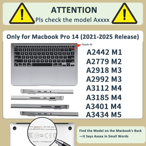 Funda MacBook Pro 14 M5 M4 M3 M2 M1 carcasa A3434 A3112 A2992 plantas marrones 2