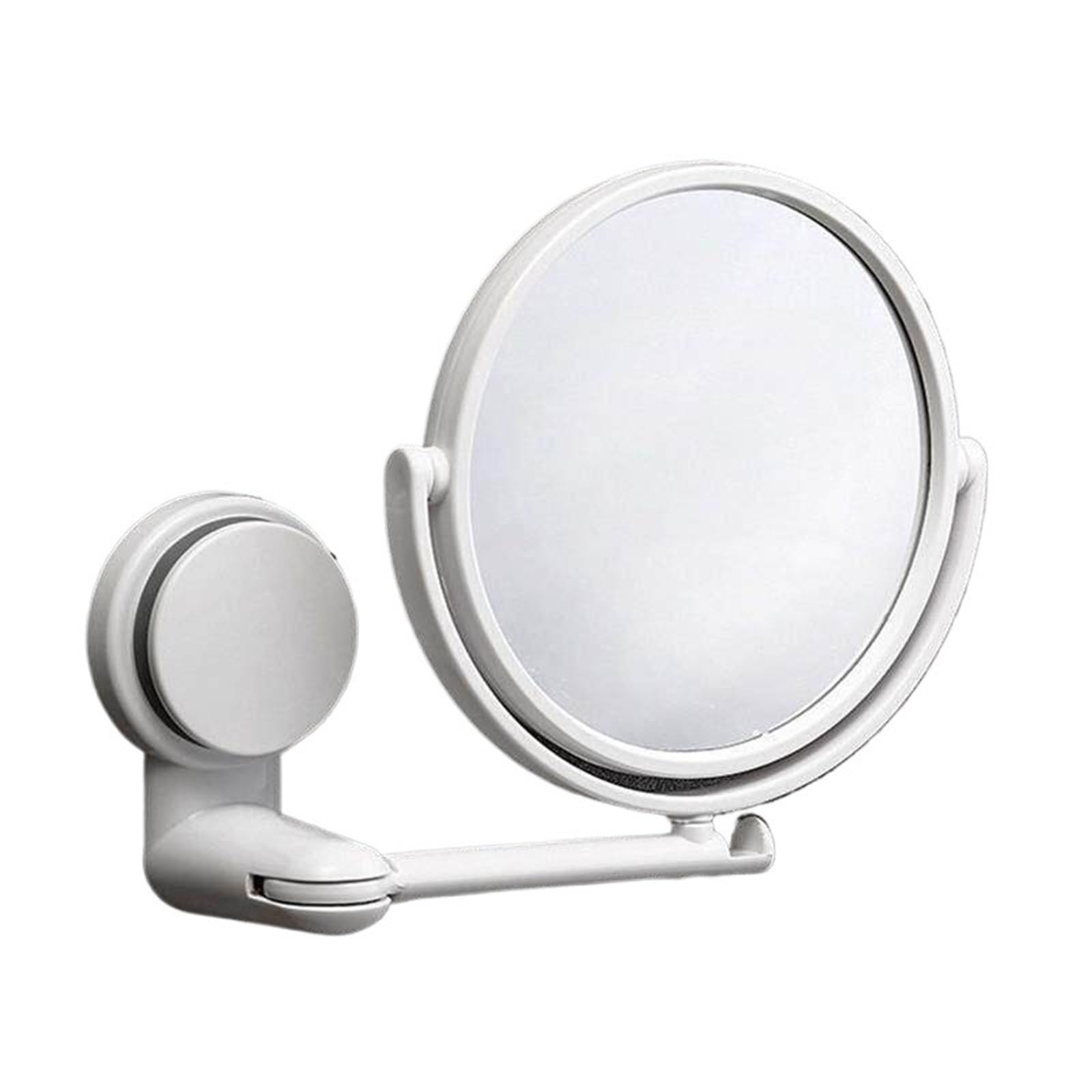 KTMBOHU Bathroom Wall-mounted Small Bathroom Mirror Punch-free Mirror Dormitory Dressing Magnifying Suction Cup Folding Makeup Mirror Wall Hanging
