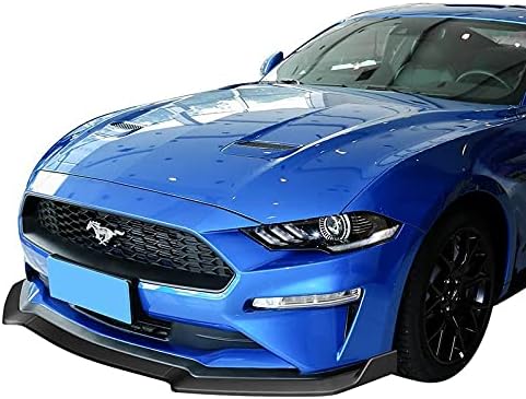PU/515 Unpainted Matte GT-Style Black Front Bumper Body Kit Splitter Lip 3PCS Compaitble with 2018-2020 Mus Tang