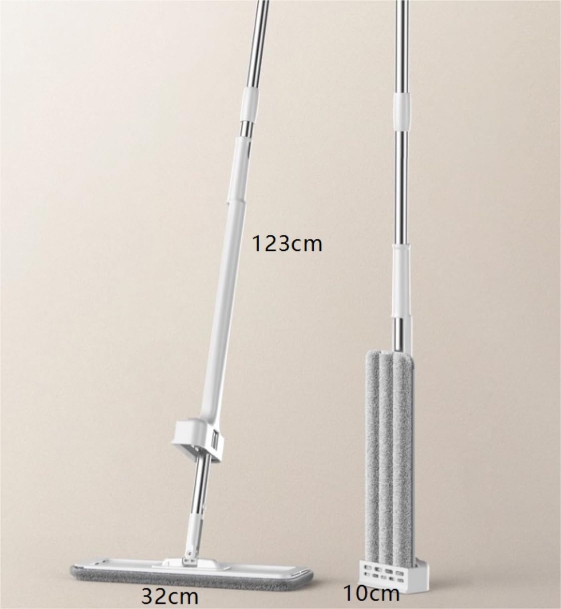 Mopa De Limpieza Trapeador De Piso De Madera For El Hogar con Paño Absorbente Plano Y Manos Libres Hogar Cocina