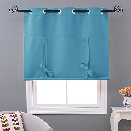 Vista 40 de NICETOWN - Cortina con ojales y cordones para amarrar (un panel, 46 pulgadas de ancho x 63 pulgadas de largo)