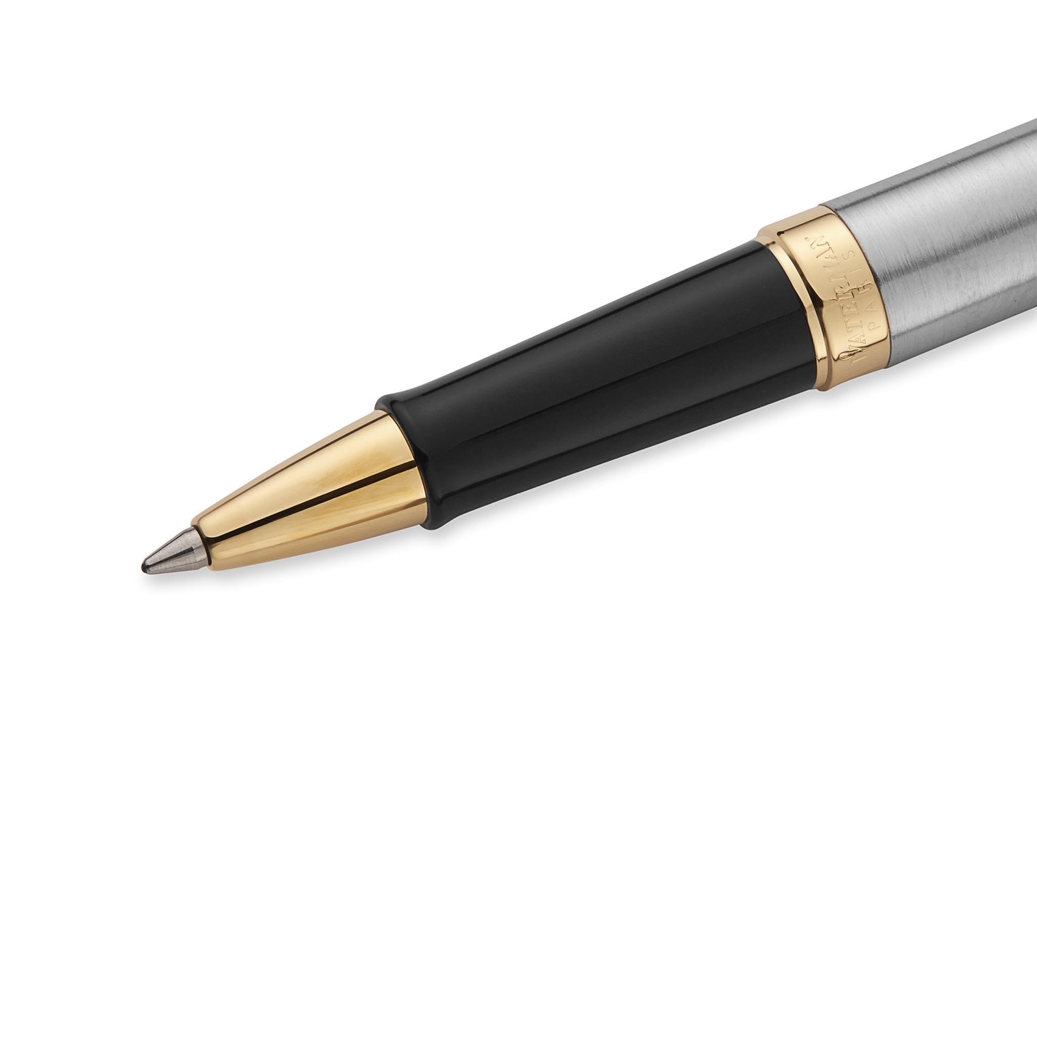 Waterman Hémisphère - Bolígrafo de punta redonda con grabado, pluma de lujo personalizada, regalo elegante para hombres y mujeres, tinta azul (acero inoxidable G.C.)